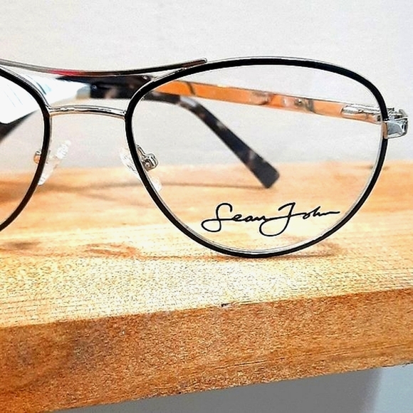 NEW Sean John Silver Metal Eyeglass Frame, Rx'able, unisex, glasses, Aviator - Picture 1 of 6